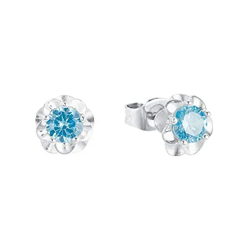 Amor Ohrstecker 925 Sterling Silber mit Zirkonia, Blau - Elegante Damenohrringe aus 925 Sterling Silber, besetzt mit funkelnden Zirkonia-Steinen. Kommt in einer Geschenkbox – das perfekte Geschenk für besondere Anlässe.