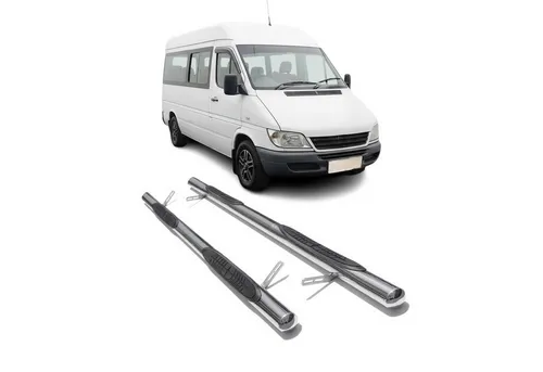 OMAC Kfz-Schmutzfänger Stahl Schwellerrohre für Mercedes Sprinter 1995-2006 L3/L4, rutschfest und robust - Fahrzeugspezifische Trittbretter aus schwerem Stahl für Mercedes Sprinter, schützen die Karosserie und erleichtern den Einstieg. Ideal für alle Wetterbedingungen und mit langlebigem Korrosionsschutz.
