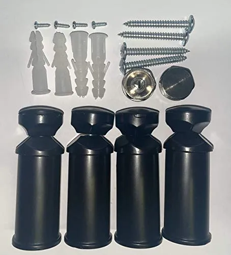 anapont Halterung für Badheizkörper in weiss chrom und schwarz geeignet für gerade und gebogene Heizkörper Befestigung (schwarz)