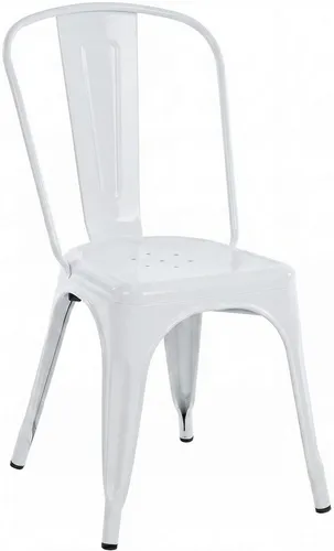 furnicato Stapelstuhl Benedikt 44x48x89 cm weiß – Metall-Sitzstuhl für Gastronomie