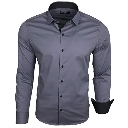 Baxboy Herren-Hemd B-500 - Anthrazit, Slim-Fit - Herrenhemden in Slim-Fit, bügelleicht und perfekt für jeden Anlass. Modernes Design mit hochwertigem Material sorgt für bequemen Tragekomfort und Stil.