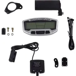 Fahrradtachometer silber 27 Funktionen Kilometerzähler Fahrradcomputer Fahrrad - Schwarz