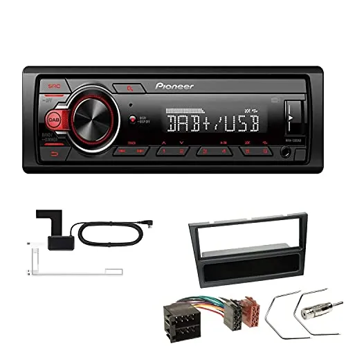Pioneer MVH-130DAB 1 DIN Media Autoradio DAB+ Short Body USB AUX passend für Opel Corsa C 2000-2004 schwarz