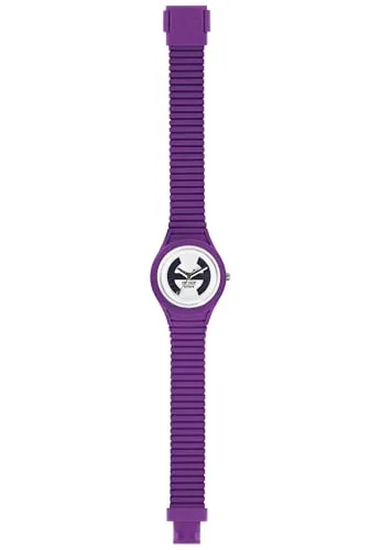 Hip Hop SOLARE Damenuhr Ø 34 mm - Moderne Armbanduhr für Damen mit solarbetriebenem Quarzwerk. Wasserdicht bis 5 ATM und stylisches lila Silikonarmband - perfekt für den Alltag!