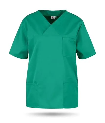 beb™ Schlupfkasack Grün Unisex – Bequemer Kasack mit V-Ausschnitt und 3 Taschen - Der bügelleichte Schlupfkasack aus hochwertigem Mischgewebe bietet Komfort und Bewegungsfreiheit im Klinikalltag. Maschinenwaschbar und mit praktischen Taschen für Utensilien – ideal für den professionellen Einsatz.