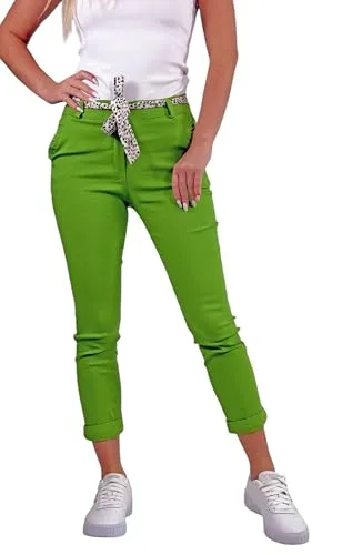 Mississhop Female Damen Stretch Klassische Chino Hose (Mod. 366) Jadegrün S