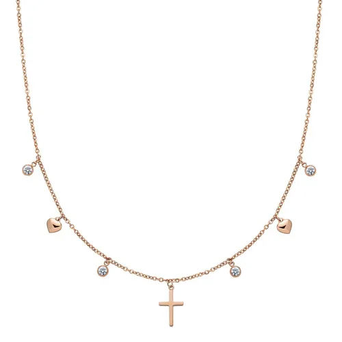 Damenkette Cross Pendant Choker Rose