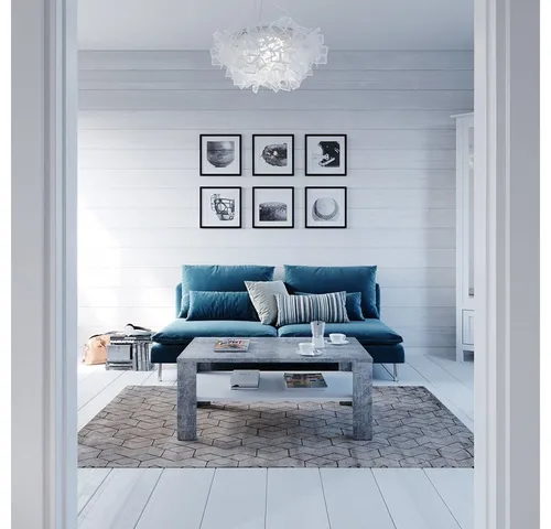 Vicco Couchtisch, Kippbar, Beton/Weiß 100x60 cm - Moderner Couchtisch aus pflegeleichtem Beton, kippbar für flexiblen Einsatz, ideal für stilvolle Wohnräume.