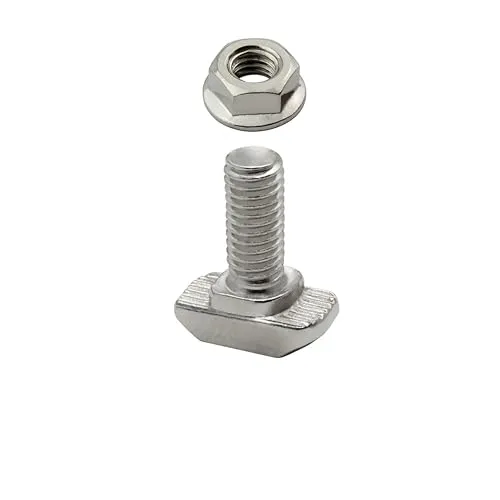KLAK 30 - Hammerkopfschraube T-Schraube M6 16mm Nut 8 Aluprofil 30-er 1 Stück + Mutter