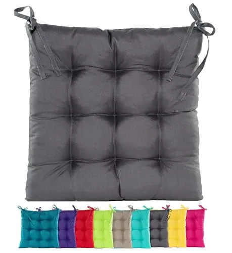 JACK Outdoor Stuhlkissen 38x38cm Lounge Kissen Auflage Wasserfest Sitzkissen Garten Lotus Effekt, Farbe:Anthrazit