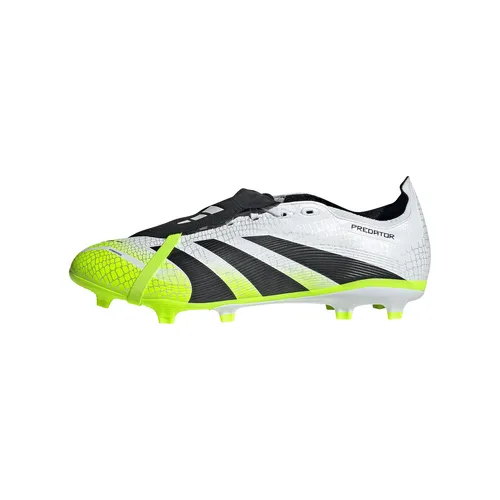 Predator League Fußball Nockenschuhe FG/MG - Weiß/Grün - Fußballschuhe mit umgeschlagener Lasche und 3D-Textur für perfekte Ballkontrolle. Die Controlplate-Sohle bietet Stabilität auf weichem Gelände. Ideal für präzise Bewegungen und volle Bewegungsfreiheit.