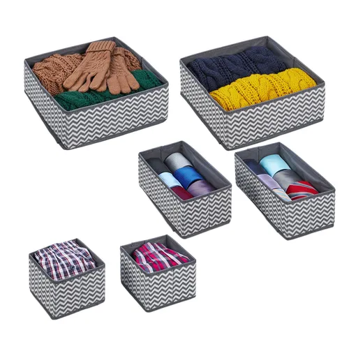 Schubladen organizer Aufbewahrungsbox Ordnungssystem grau 6-teilig faltbar