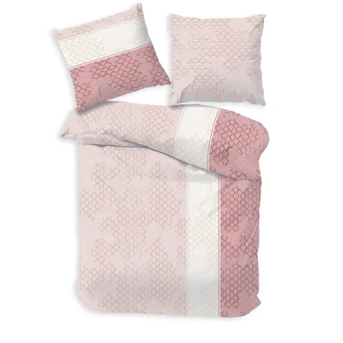 Träumschön Premium Bettwäsche 135x200 + 80x80 cm - Pink-Weiß Design - Bettwäsche-Set aus 100% Baumwolle, weich und atmungsaktiv für erholsamen Schlaf. Pflegeleicht und bügelfrei, ideal für eine Wohlfühl-Oase im Schlafzimmer.