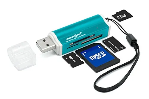 Kartenlesegerät USB Kartenleser Multi Kartenleser SDHC Kartenleser/Cardreader Für Micro SD, M2, Pro Duo, SDHC Windovs 10 Kompatiebel Blau
