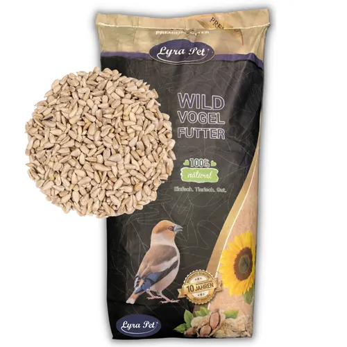 Lyra Pet® Sonnenblumenkerne geschält 20 kg - Neue Ernte - Hochwertiges Vogelhauptfutter, ideal für die ganzjährige Fütterung von Jungtieren und kleinen Vögeln. 100% geschälte Sonnenblumenkerne, reich an Rohprotein und Fett für optimale Vitalität.