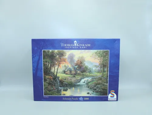 🧩 INNEN NEU: Kinkade I Holzhaus am Bach Puzzle 1000 Teile I Schmidt🧩