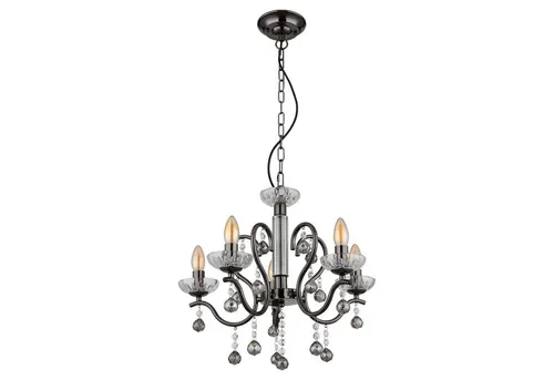 Kronleuchter Pendellampe THALIA 5-Flammig in schwarz von Globo Lighting