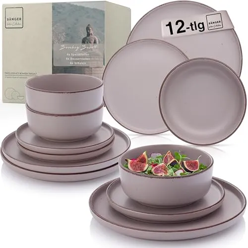 SÄNGER Bombay Basalt Geschirrset 12 teilig in lila von Sänger