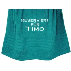 Duschtuch London, Frottee (1-St), Handtuch Individuell Bestickt, Badehandtuch 70x140 cm grün