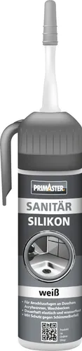 Primaster Sanitär Silikon weiß 100 ml Anwendung ohne Kartuschen-Pistole