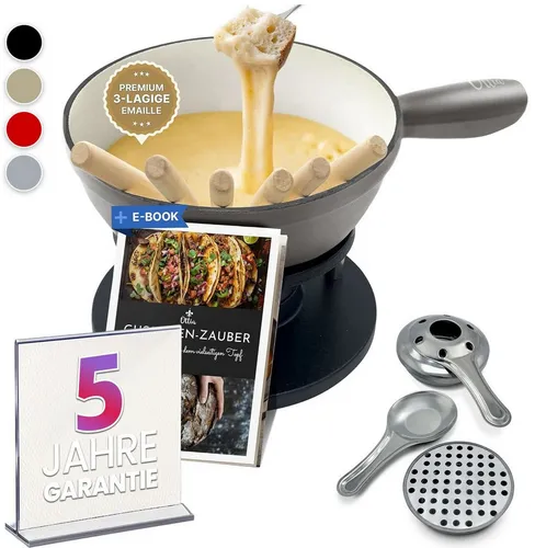 Ottia Fondue Gusseisen Fondue Set für 2, 3, 4, 5, 6 Personen