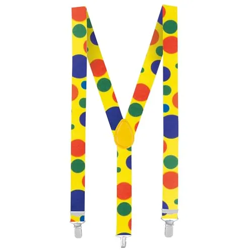 Boland - Hosenträger, 1 Stück, Elasthan, Gummi, Metallschließe, Lederpatch, Suspenders, Motiv, Verkleidung, Kostüm, Mottoparty, Karneval