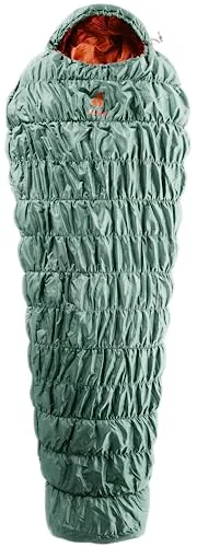 Deuter Exosphere +4° Schlafsack sage-paprika - Synthetikschlafsäcke mit optimaler Isolation und wasserabweisenden Eigenschaften, ideal für Outdoor-Abenteuer bis -9°C. Nachhaltig aus 100% recyceltem Polyester gefertigt.