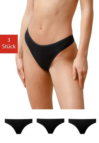 SNOCKS Tanga String Damen Unterhose (3-St., 3 Stück) aus Bio-Baumwolle, unsichtbar unter deiner Kleidung