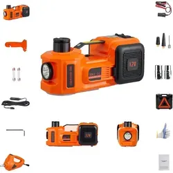 SucceBuy Elektrischer hydraulischer Wagenheber 5 Tonnen 12 V mit Schlagschrauber-Luftpumpe