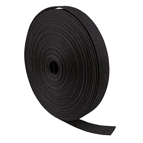 Ursus 74520010 - Kamihimo Paper Strap Schwarz, robustes Flecht-Band, ca. 15 mm x 15 m, schwarzes Bastel-Band aus zusammengeklebten Papierschnüren zum Flechten, Basteltrend aus Japan
