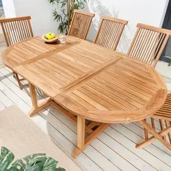 Ausziehbarer Gartentisch Empire Teak 120-180cm von Riess-Ambiente