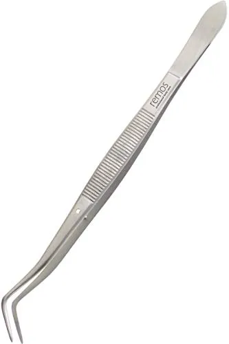REMOS Pinzette mit Führungsstift 2x gebogen, geriffelte Greiffläche 16 cm