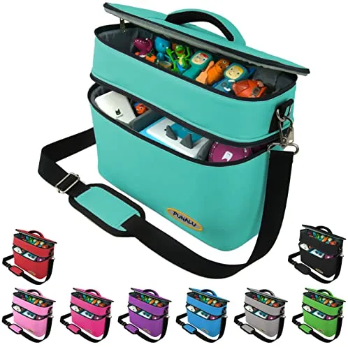 PUNALU große Tasche für Toniebox - Grünes Design mit viel Platz für Hörfiguren - Hörspiel Spielzeuge: Geräumige Tasche für Toniebox und 68 Hörfiguren, mit kinderfreundlichem Design und hochwertiger Polsterung für optimalen Schutz.