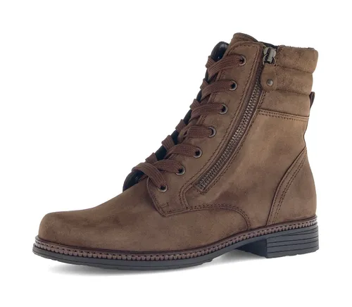 Schnürstiefelette GABOR, Damen, Gr. 42,5, braun - Wanderschuhe in rehbraun aus Ziegenveloursleder, mit wärmendem Innenmaterial und Gabor BEST FITTING für optimalen Komfort. Ideal für den Alltag und stilvolle Abenteuer.