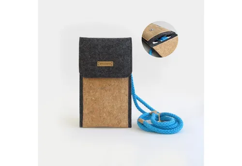 Smukbird Handytasche Umhängetasche KEDJA für iPhone 16 Pro Max, aus Filz, anthrazit