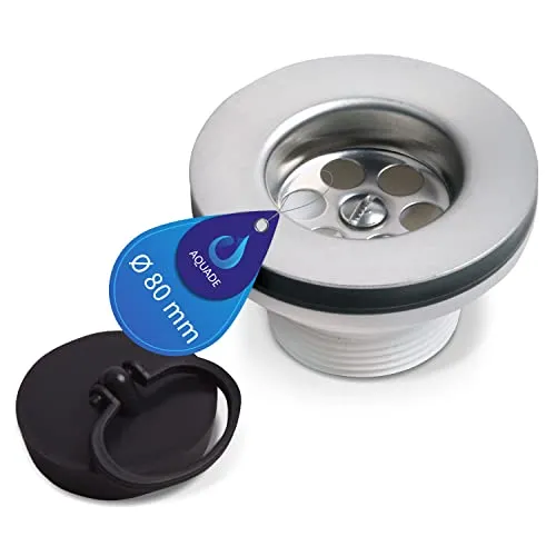 AQUADE Simplex Abfluss Ventil 1 1/2 Zoll Ø80 mm Ablaufventil Edelstahl