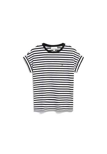 ARMEDANGELS Damen T-Shirt IDAARA Stripes - Nachhaltiges T-Shirt aus 100% Bio-Baumwolle im Loose Fit, ideal für umweltbewusste Modebewusste.