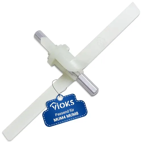 VIOKS Flügelmesser Durchlaufschnitzlerflügel - Ersatz für Bosch 00091027, hochwertiges Zubehör für MUM4 und MUM8 Küchenmaschinen, weiß und langlebig