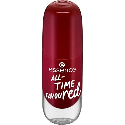 essence gel nail colour, Nagellack, Nr. 14, Rot, langanhaltend, Expressergebnis, schnelltrocknend, glänzend, acetonfrei, vegan, ohne Mikroplastikpartikel, ohne Konservierungsstoffe, 1er Pack (8ml)