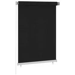 vidaXL Außenrollo 100x140 cm Schwarz - Elegantes Außenrollo für Balkon und Terrasse, bietet effektiven Sicht- und Sonnenschutz. Einfach zu montieren und aus robustem Material gefertigt, sorgt es für stilvolle Akzente in Ihrem Außenbereich.