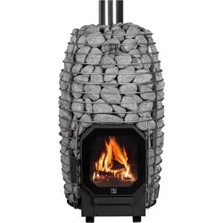 HUUM HIVE Flow Holz beheizter Saunaofen 9,8 kW - Effizienter Saunaofen mit 75% Wärmeausnutzung, ideal für umweltbewusste Saunaliebhaber. Großes Steinvolumen für über 30 Minuten Dampf nach dem Feuer.