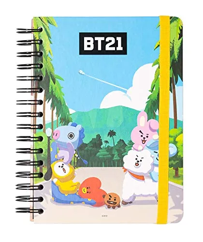 Grupo Erik Bullet Journal Dotted A5 BT21 - Hard Cover Notizblock A5 Ringbuch Notizbuch A5 Dotted Tagebuch für Erwachsene und Kinder Offizielles BT21 Merchandising
