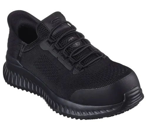 Skechers Sneaker Slip-ins Work - Schwarz, Größe 43 - Sneaker für Herren in Schwarz, ideal für den Arbeitsplatz mit bequemem Slip-in Design für schnellen Zugang und Komfort.