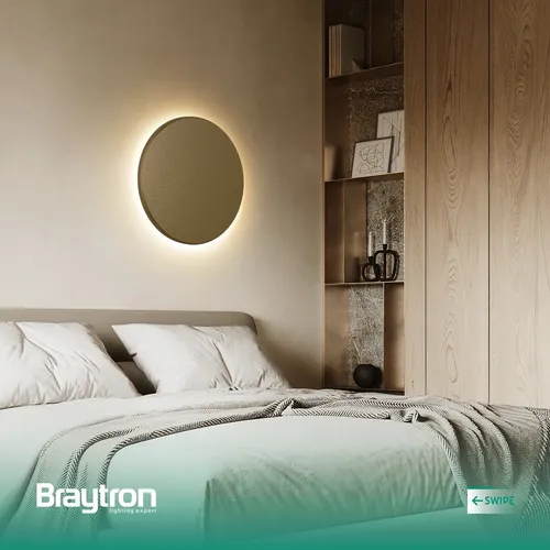 LED 12W Wandleuchte Designer Wandlicht Rund Gold indirekt Beleuchtung IP65 Licht