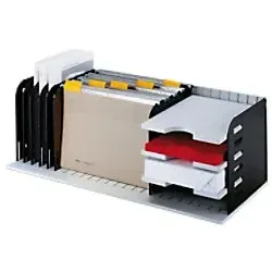 styro Sortierstation styrorac grau schwarz - 7 Fächer für optimale Dokumentenorganisation, flexibel stapelbar und ideal für den Arbeitsplatz