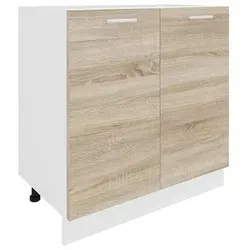 VCM Küchenschrank | Unterschrank mit zwei Drehtüren - Midi- & Hochschrank für Küchen, praktische Maße H. 82 x B. 80 x T. 46 cm, bietet geschlossenen Stauraum und verstellbare Füße für optimale Anpassung.