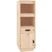 vidaXL Highboard aus massivem Kiefernholz 34x40x108,5 cm - Elegantes Highboard aus robustem Kiefernholz, bietet viel Stauraum und offene Fächer zur Präsentation von Deko. Ideal für eine stilvolle und organisierte Wohnraumgestaltung.