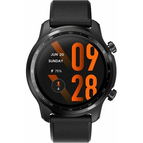 Ticwatch Pro 3 Ultra GPS - Smartwatch mit Qualcomm SDW4100, 45 Tage Akku, IHB AFiB-Erkennung und umfangreicher Gesundheitsüberwachung, Schwarz