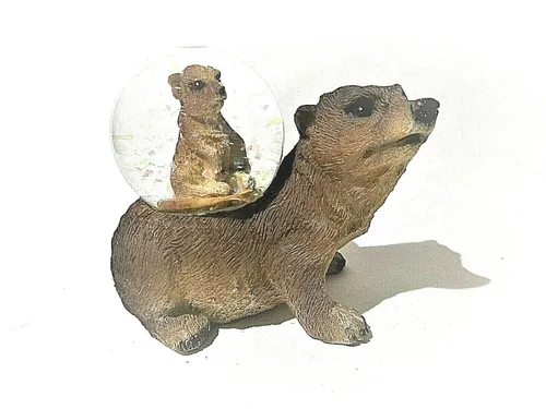 Glitterkugel Erdmännchen, Schüttelkugel, Glitzerkugel, Schneekugel (ES17329)