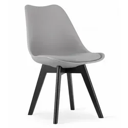 Mileo Premium Skandinavischer Stuhl, Dunkelgrau, Eco